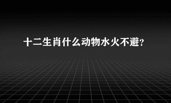 十二生肖什么动物水火不避？