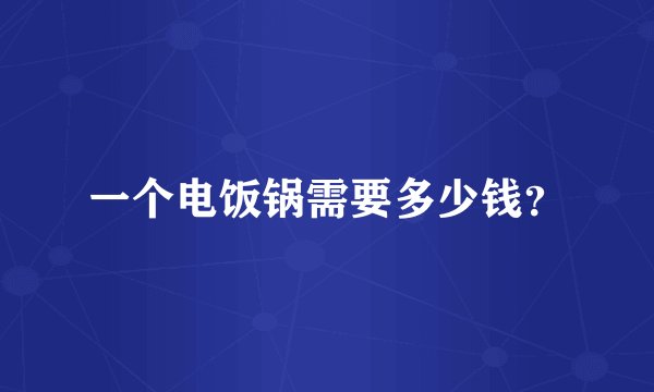 一个电饭锅需要多少钱？