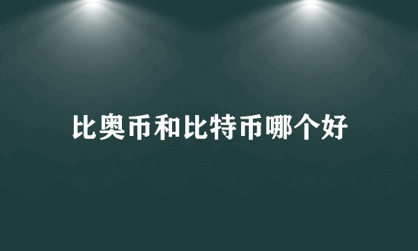 比奥币和比特币哪个好
