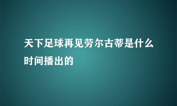 天下足球再见劳尔古蒂是什么时间播出的
