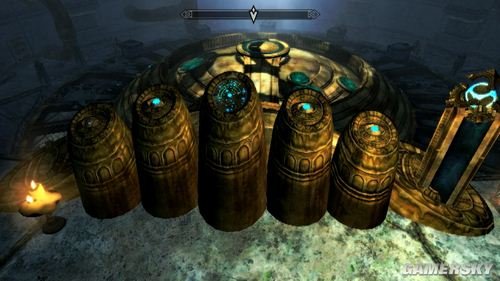 上古卷轴5矮人浑天仪那里怎么过？