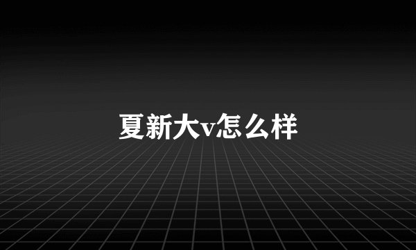 夏新大v怎么样