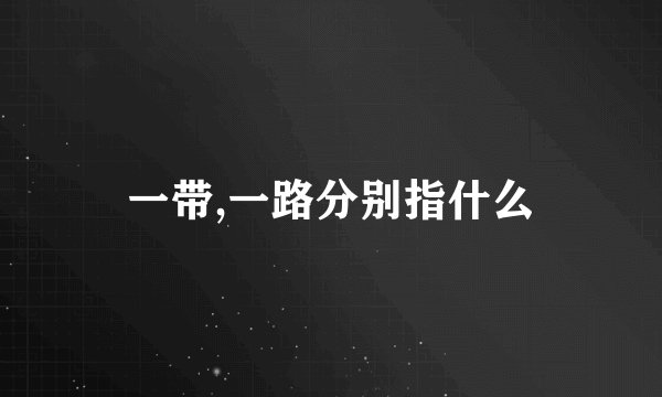 一带,一路分别指什么
