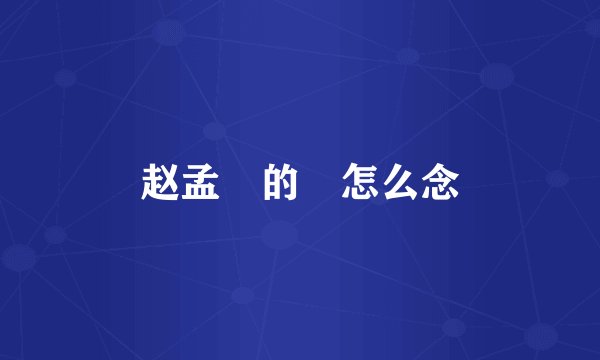 赵孟頫的頫怎么念