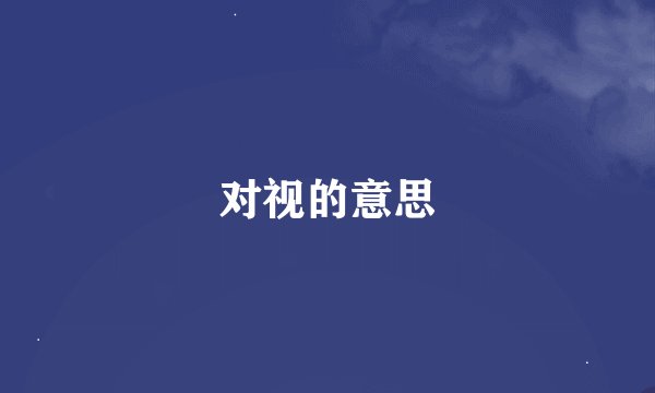 对视的意思