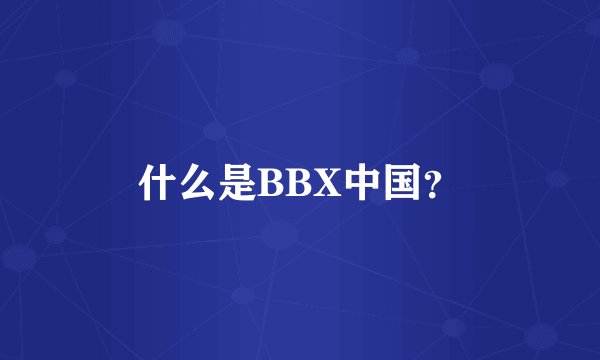 什么是BBX中国？