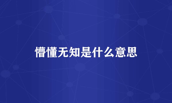 懵懂无知是什么意思