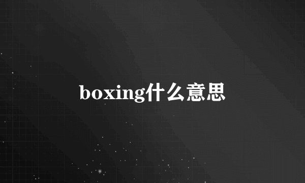 boxing什么意思