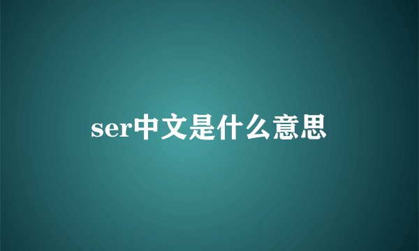 ser中文是什么意思