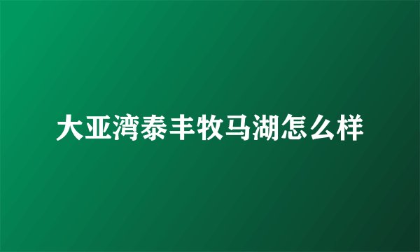 大亚湾泰丰牧马湖怎么样