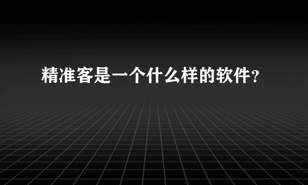 精准客是一个什么样的软件？