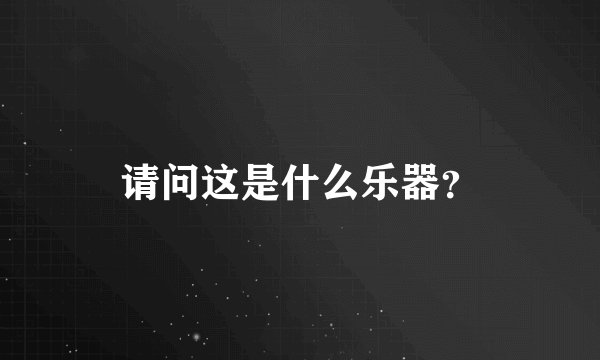 请问这是什么乐器？