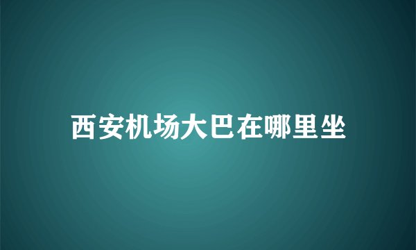 西安机场大巴在哪里坐