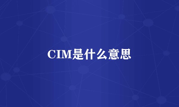 CIM是什么意思