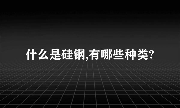什么是硅钢,有哪些种类?