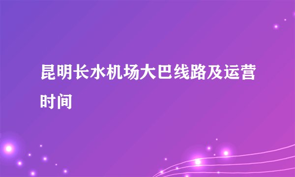 昆明长水机场大巴线路及运营时间