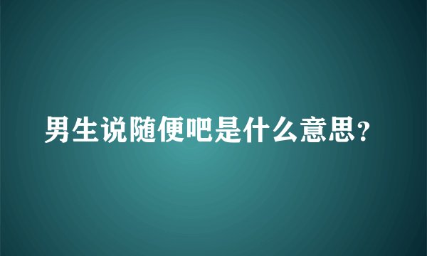 男生说随便吧是什么意思？
