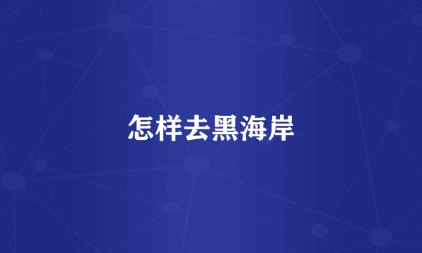 怎样去黑海岸