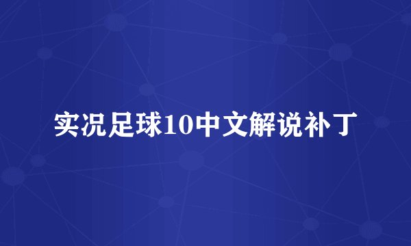 实况足球10中文解说补丁