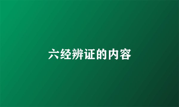 六经辨证的内容