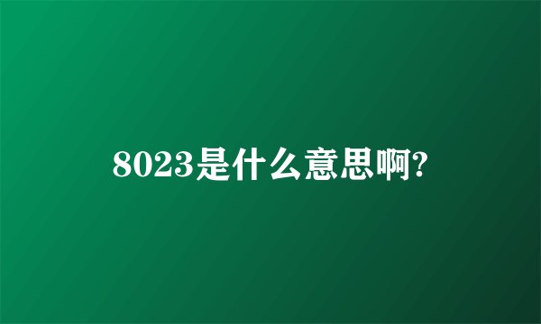 8023是什么意思啊?