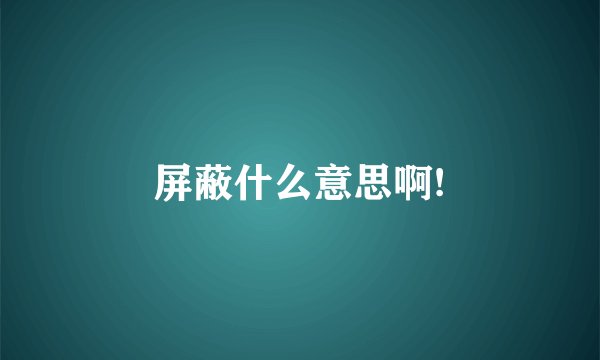屏蔽什么意思啊!