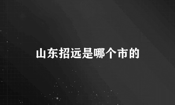 山东招远是哪个市的