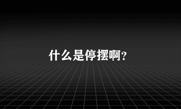 什么是停摆啊？