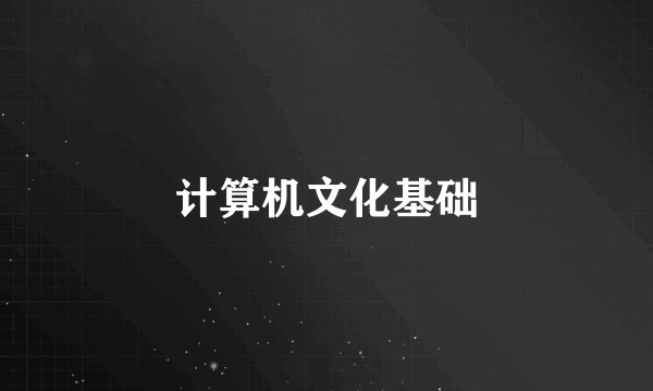 计算机文化基础