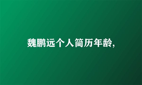 魏鹏远个人简历年龄,
