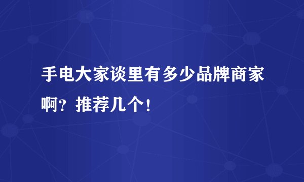 手电大家谈里有多少品牌商家啊？推荐几个！
