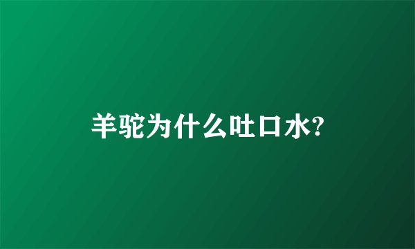 羊驼为什么吐口水?