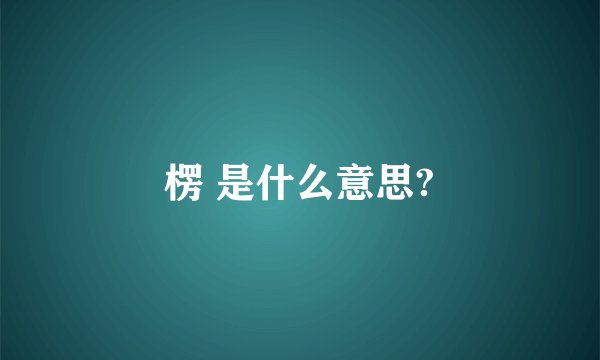 楞 是什么意思?