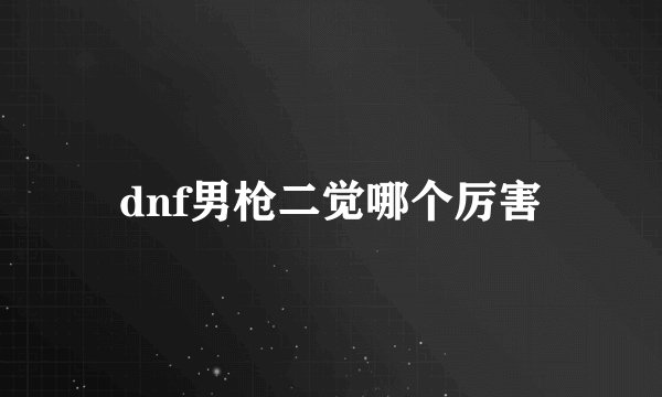 dnf男枪二觉哪个厉害
