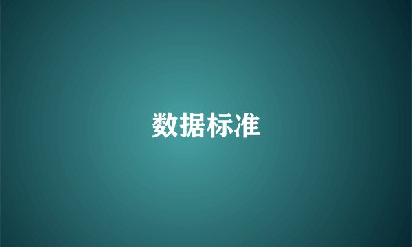 数据标准