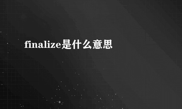 finalize是什么意思