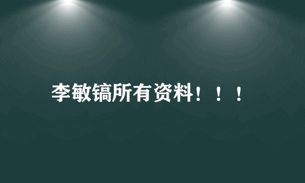 李敏镐所有资料！！！