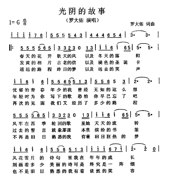 求罗大佑《光阴的故事》的歌词,完整的!