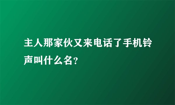 主人那家伙又来电话了手机铃声叫什么名？