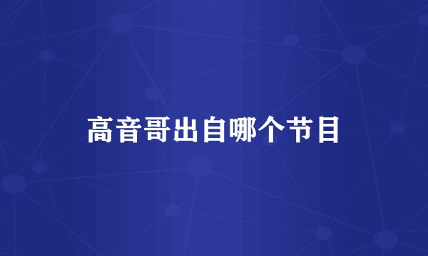 高音哥出自哪个节目