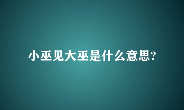 小巫见大巫是什么意思?