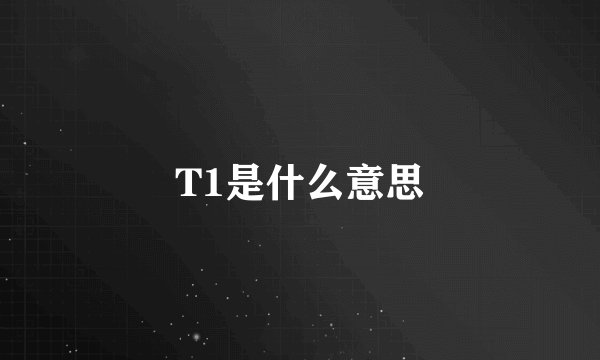 T1是什么意思