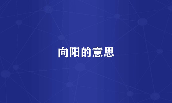 向阳的意思