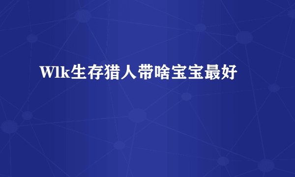 Wlk生存猎人带啥宝宝最好