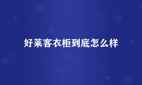 好莱客衣柜到底怎么样