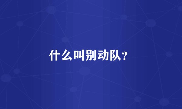 什么叫别动队？