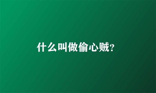 什么叫做偷心贼？