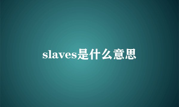 slaves是什么意思