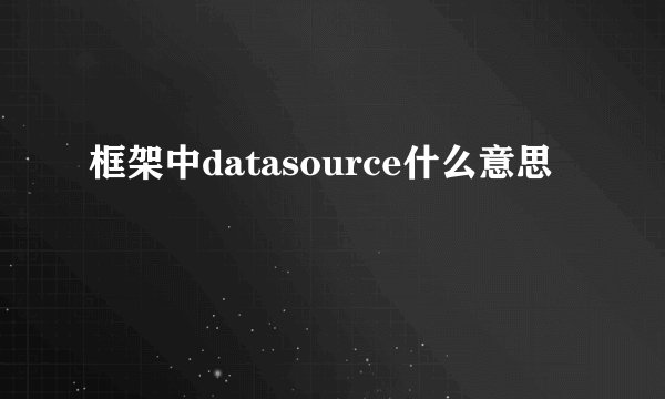 框架中datasource什么意思