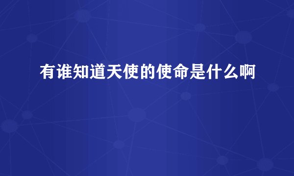 有谁知道天使的使命是什么啊